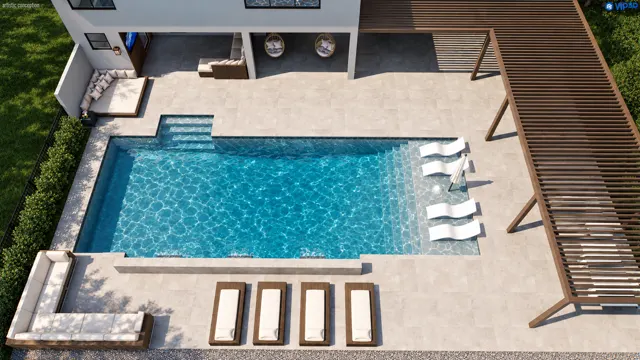 3D render of the Kazalak pool, view 14 (day aerial)